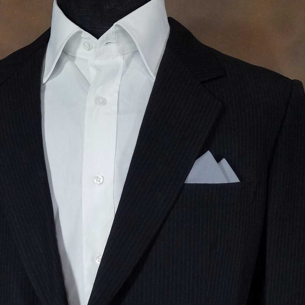 New - Battleship Grey Cotton Pre-Folded Pocket Square Handkerchief Insert